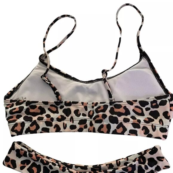 SweatyRocks Leopard Print Bikini Set Swimsuit Size Small Adjustable Straps - Picture 5 of 9